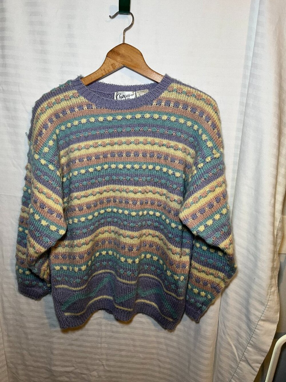 Changes Pastel Knit Sweater Textured Striped
